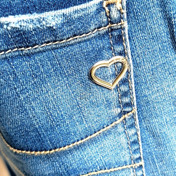 Please Denim Ribbed and Distressed with Metallic Star Size Medium - Picture 9 of 12